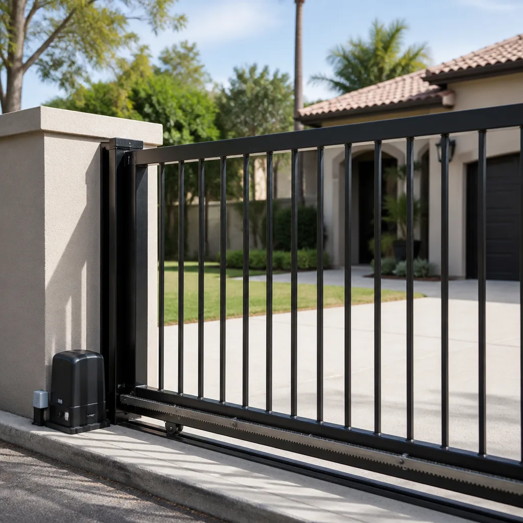 Sliding driveway gates